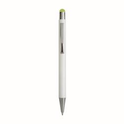 Aluminum push button ball pen with colored touch screen and laser engraved logo