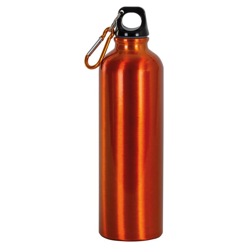 Aluminum bottle with carabiner. 750ml, no box