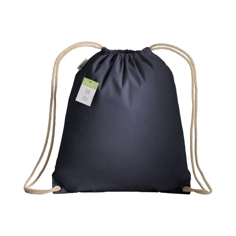 Organic cotton drawstring bag with reinforced corners
