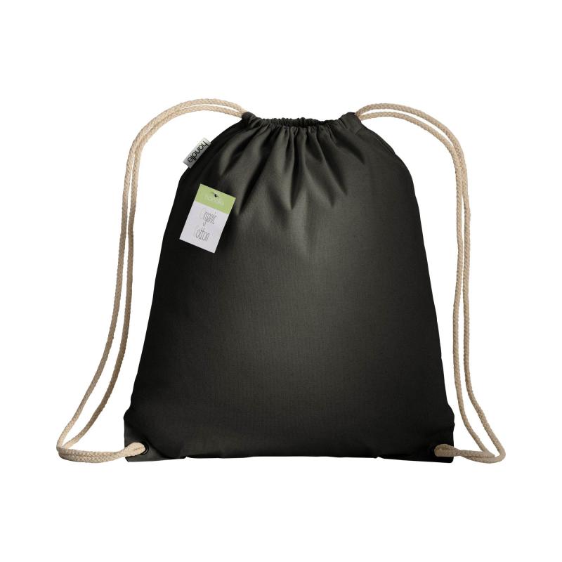 Organic cotton drawstring bag with reinforced corners