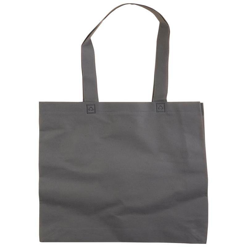 Bolsa de tejido sin tejer con fuelle e asas largas.