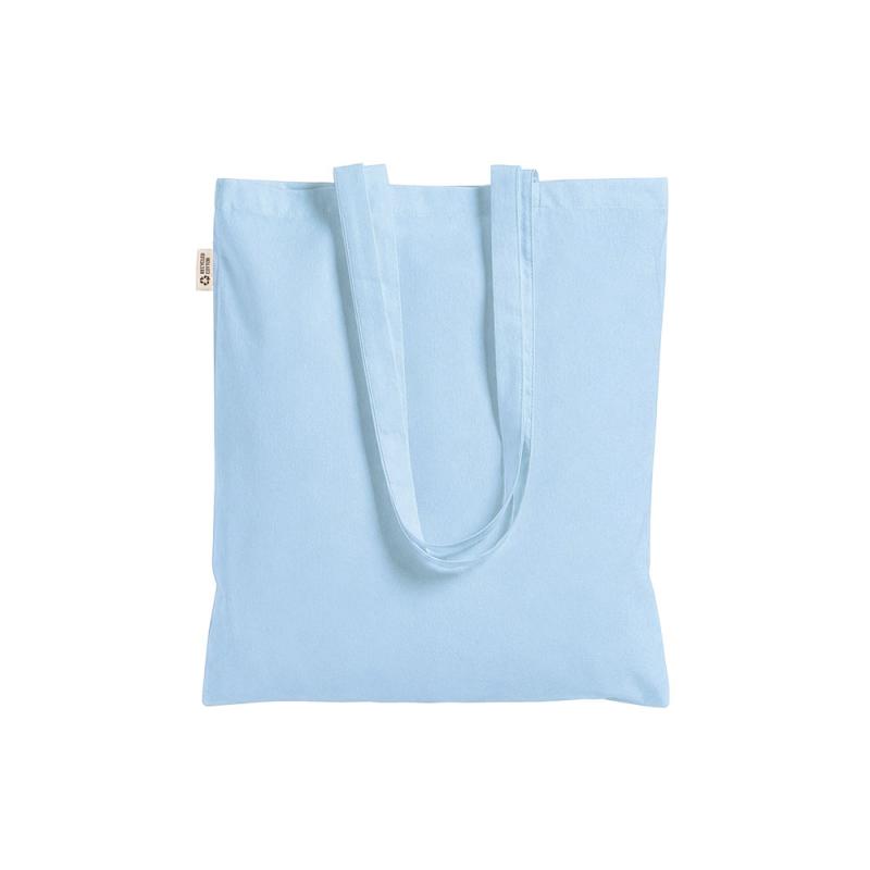Bolsa shopper de color liso en algodón reciclado de 140 g/m2. Certificado GRS