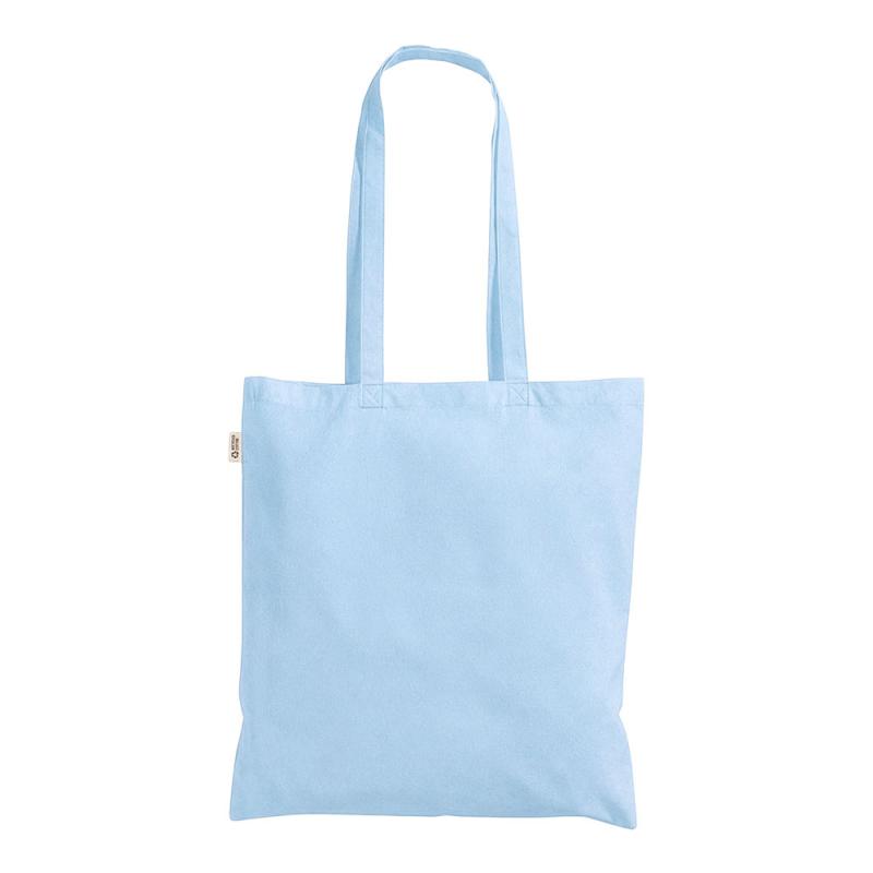 Bolsa shopper de color liso en algodón reciclado de 140 g/m2. Certificado GRS