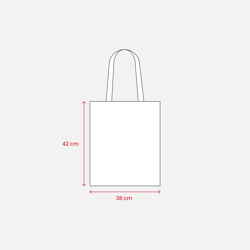 Bolsa shopper de color liso en algodón reciclado de 140 g/m2. Certificado GRS