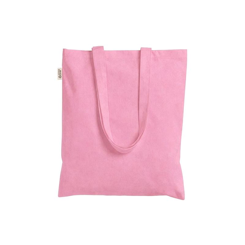 Bolsa shopper de color liso en algodón reciclado de 140 g/m2. Certificado GRS