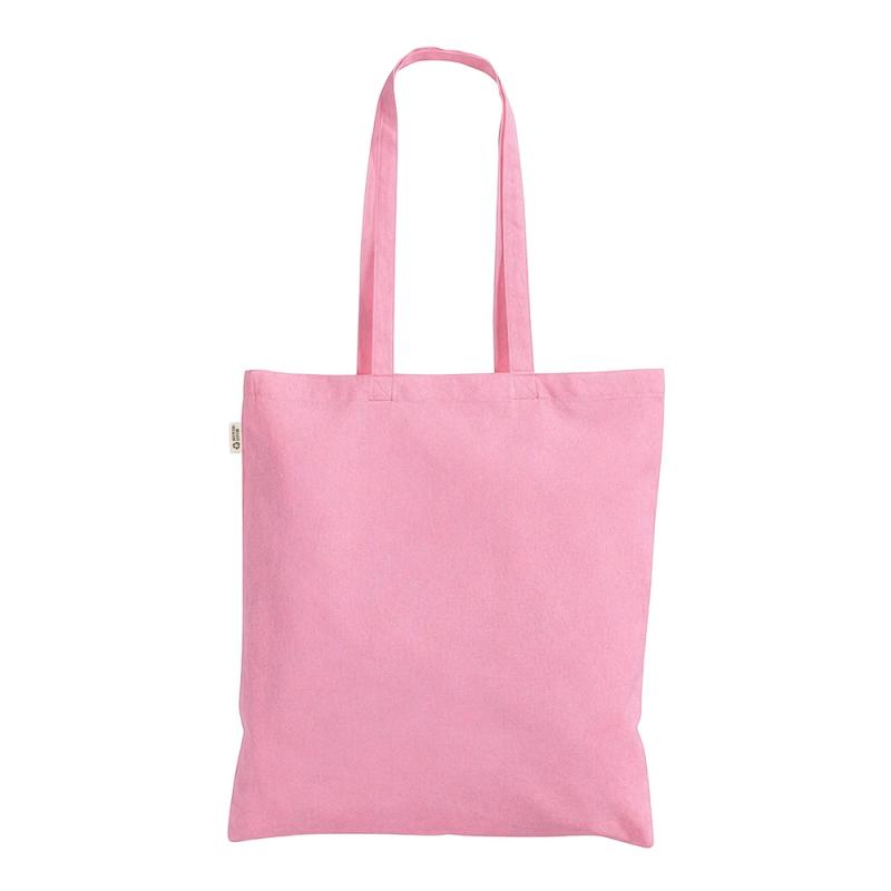 Bolsa shopper de color liso en algodón reciclado de 140 g/m2. Certificado GRS