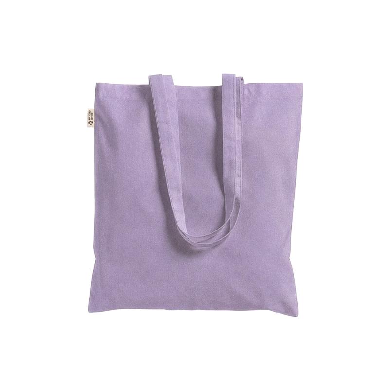 Bolsa shopper de color liso en algodón reciclado de 140 g/m2. Certificado GRS