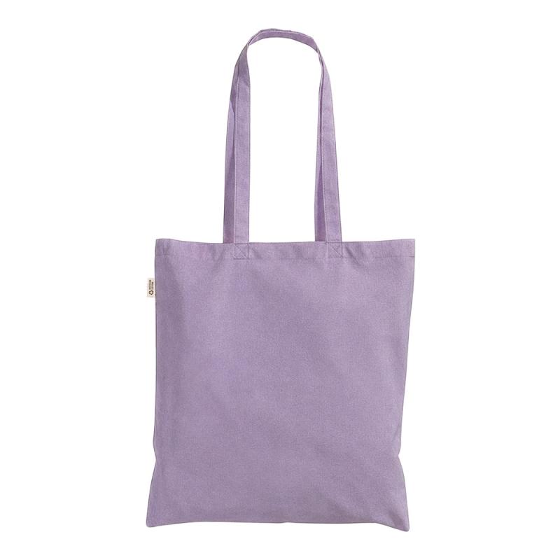 Bolsa shopper de color liso en algodón reciclado de 140 g/m2. Certificado GRS