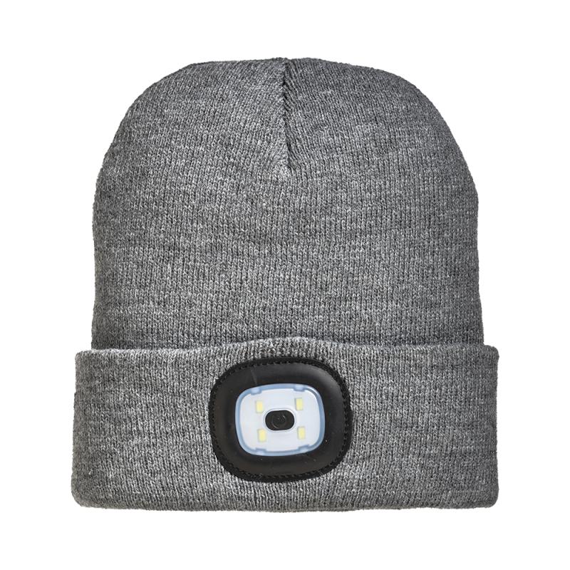Gorro de punto 100% acrilico grueso con luz LED extraible y recargable por USB
