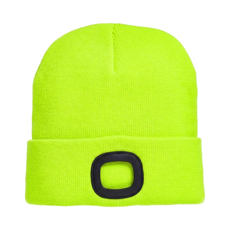 Gorro de punto 100% acrilico grueso con luz LED extraible y recargable por USB