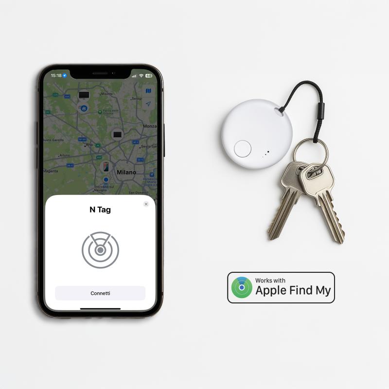 Localizador de objetos inalámbrico en ABS. Compatible con dispositivos iOS.