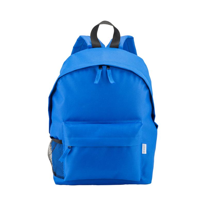 Mochila de poliéster reciclado R-PET con bolsillo exterior con cremallera
