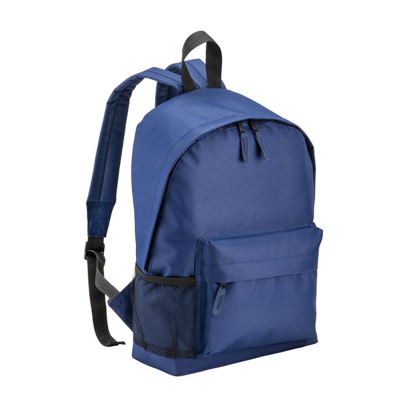 Mochila de poliéster reciclado R-PET con bolsillo exterior con cremallera