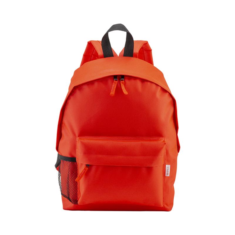 Mochila de poliéster reciclado R-PET con bolsillo exterior con cremallera