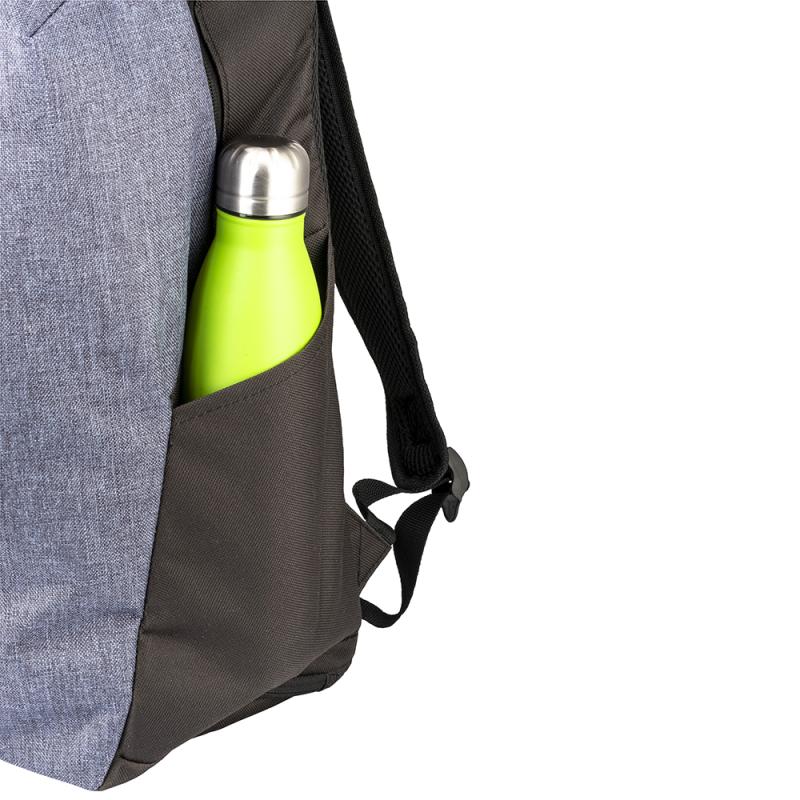 Mochila deportiva de poliéster 600D melange, con bolsillo para portátil (15").