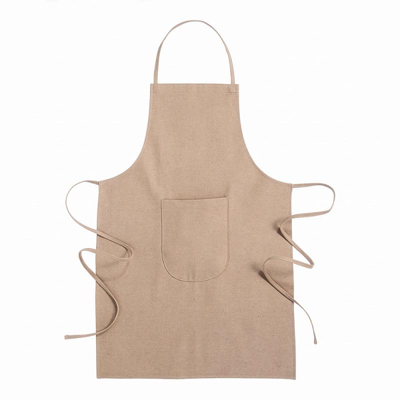 Delantal de cocina largo de algodon reciclado de 280 g/m2, con efecto jaspeado