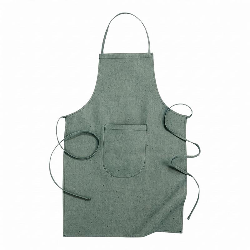 Delantal de cocina largo de algodon reciclado de 280 g/m2, con efecto jaspeado