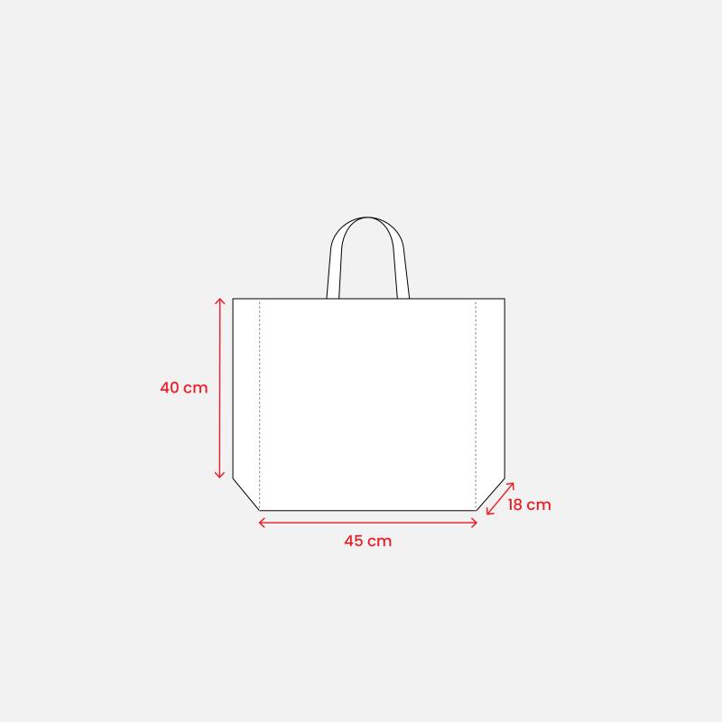 Bolsa de la compra de PP laminado reciclado de 120 g/m2 con fuelle y asas cortas