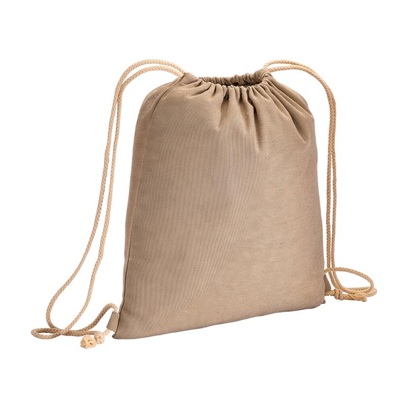Mochila de algodon reciclado de 280 g/m2, con efecto jaspeado