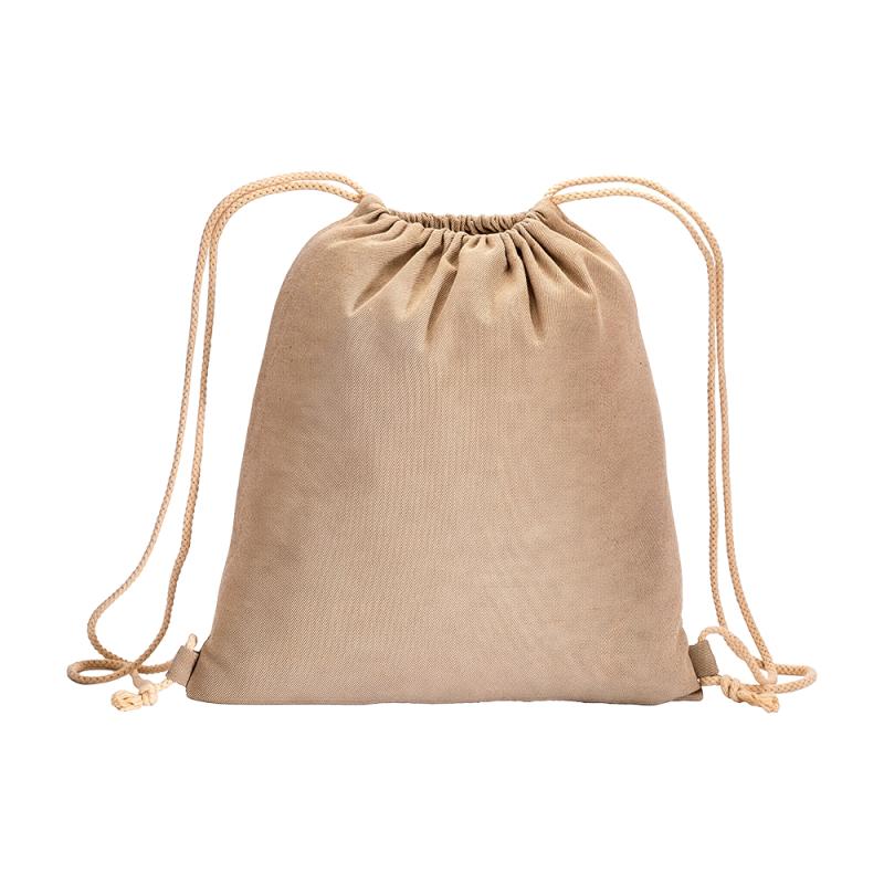 Mochila de algodon reciclado de 280 g/m2, con efecto jaspeado
