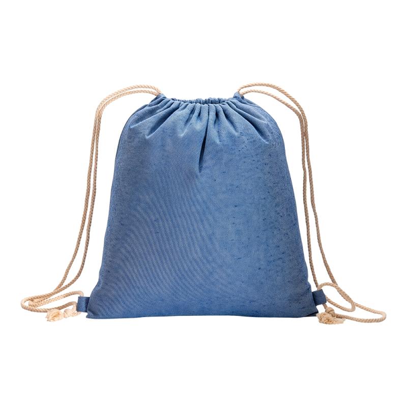 Mochila de algodon reciclado de 280 g/m2, con efecto jaspeado