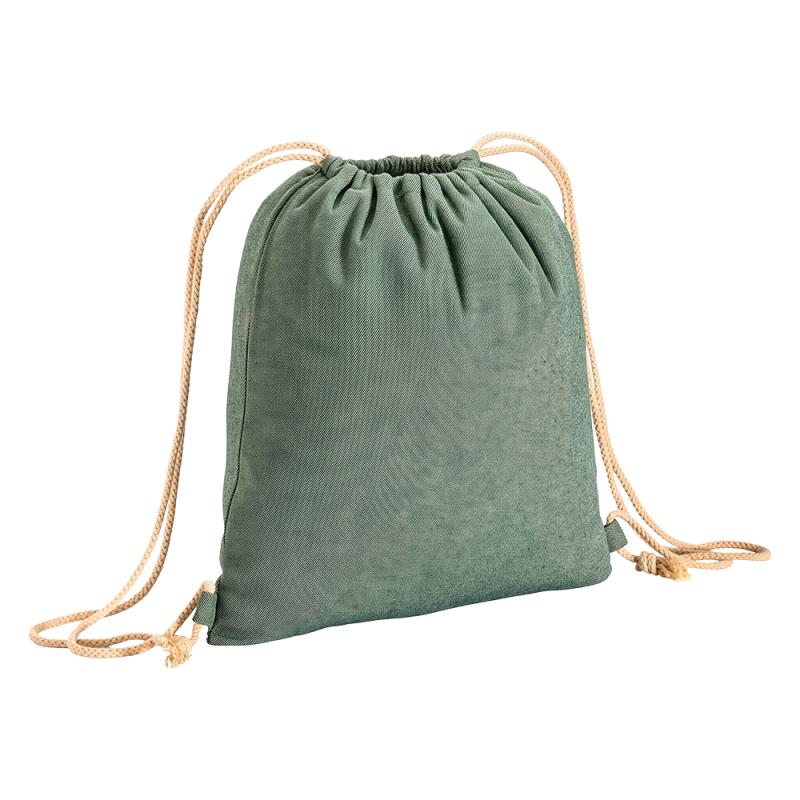 Mochila de algodon reciclado de 280 g/m2, con efecto jaspeado