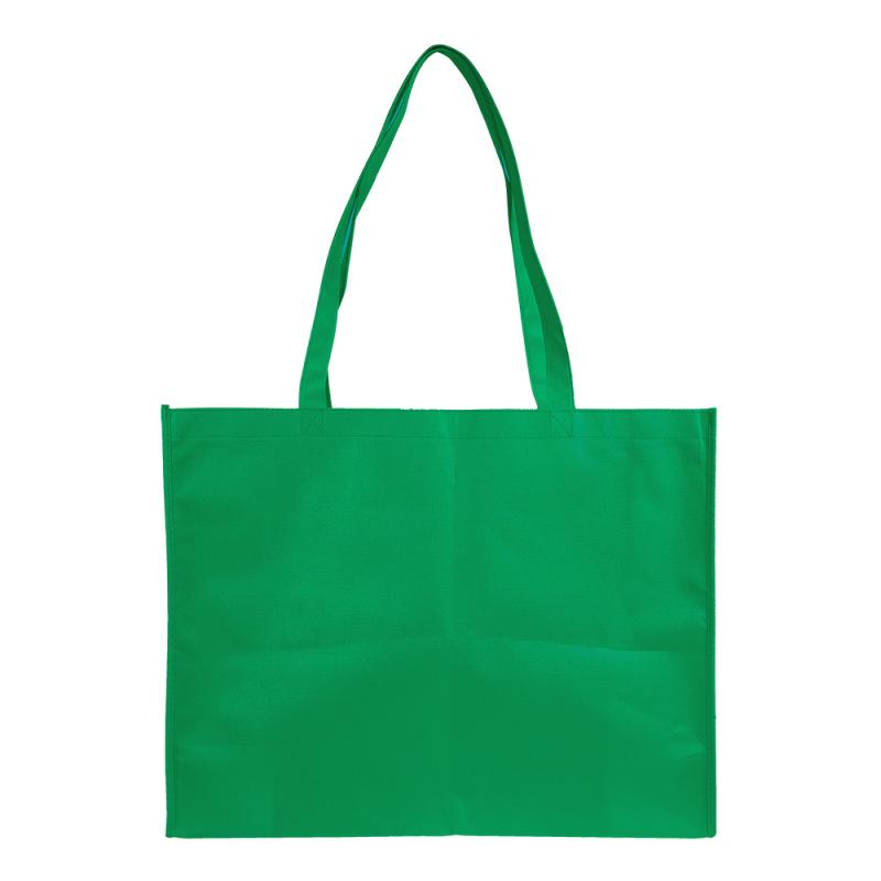 Shopper con fuelle en TNT cosido, asas largas