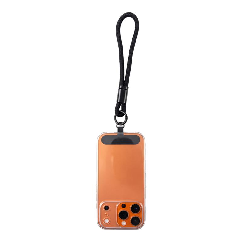 Correa de muneca para smartphone de poliester. Con etiqueta personalizable.