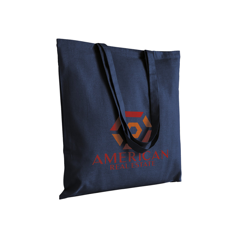 Bolsa de algodón  con asas largas.