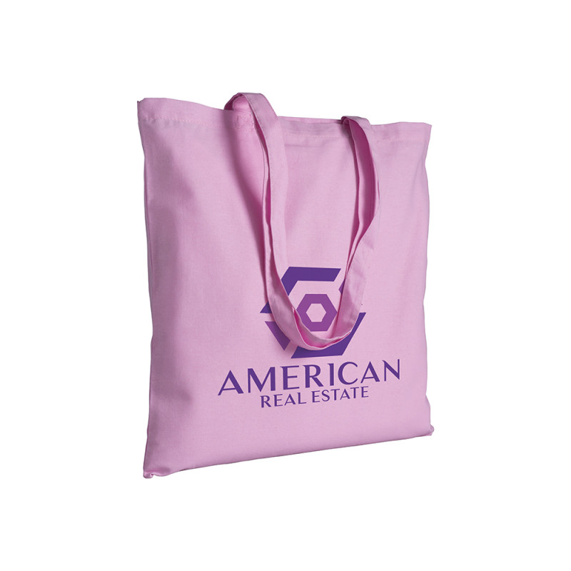 Bolsa de algodón  con asas largas.