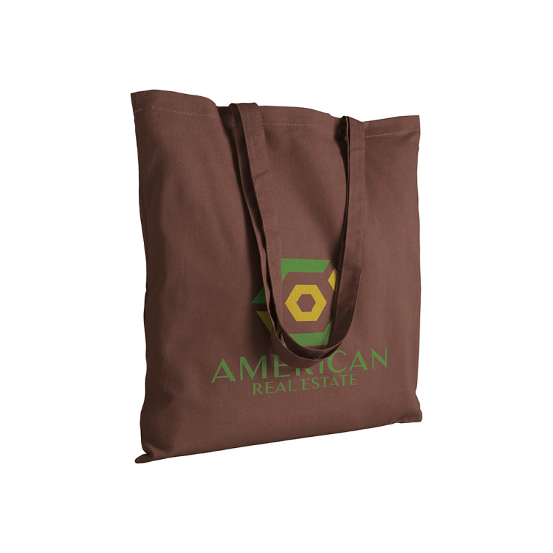 Bolsa de algodón  con asas largas.