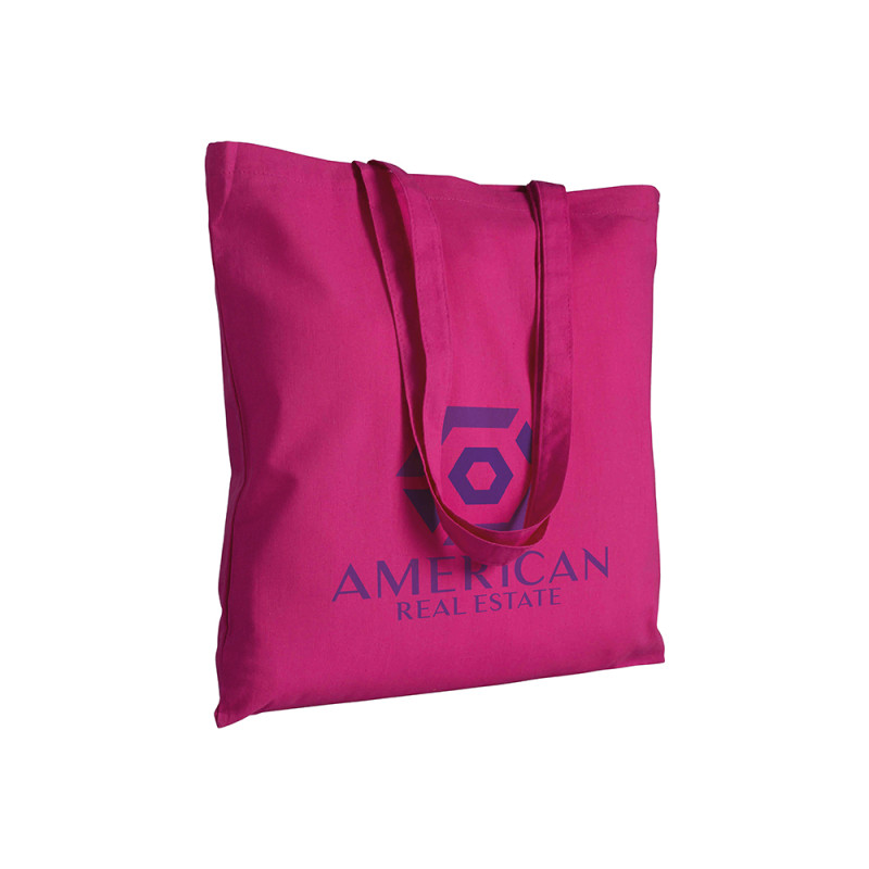 Bolsa de algodón  con asas largas.