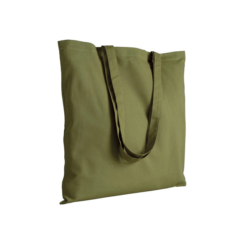 Bolsa de algodón  con asas largas.