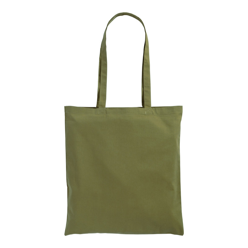 Bolsa de algodón  con asas largas.