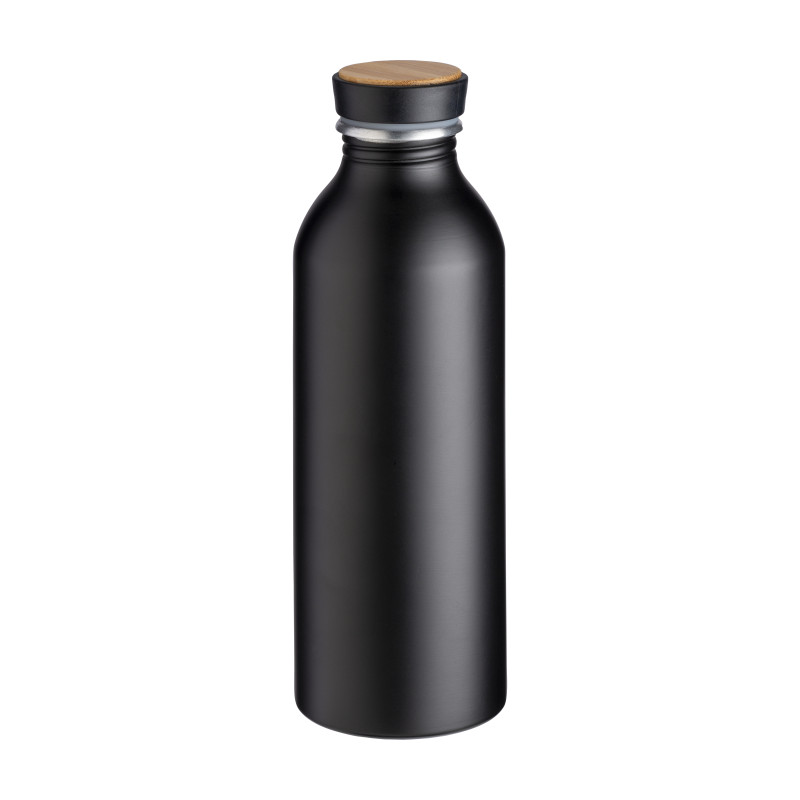 Botella de aluminio con tapón con inserto de bambú, 500 ml