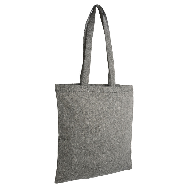 Bolsa de algodón reciclado efecto melange, mangos largos
