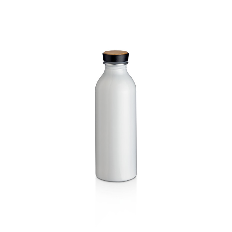 Botella de aluminio con tapón con inserto de bambú, 500 ml