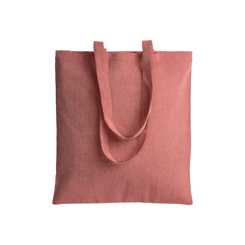 Bolsa de algodón reciclado efecto melange, mangos largos