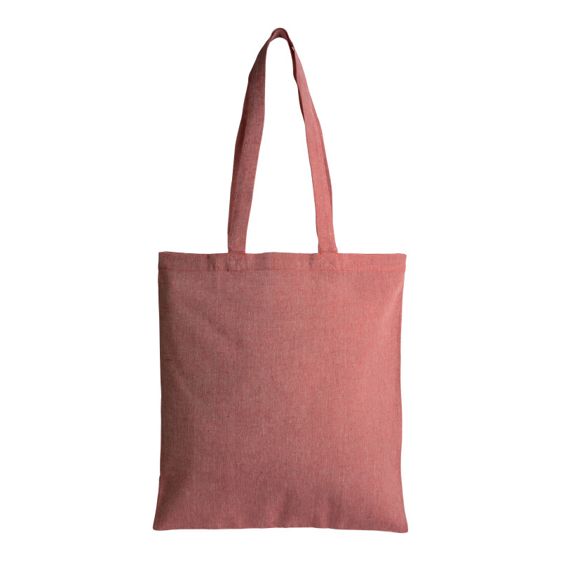 Bolsa de algodón reciclado efecto melange, mangos largos