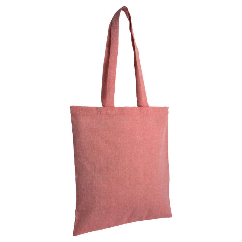 Bolsa de algodón reciclado efecto melange, mangos largos