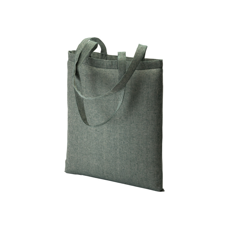 Bolsa de algodón reciclado efecto melange, mangos largos