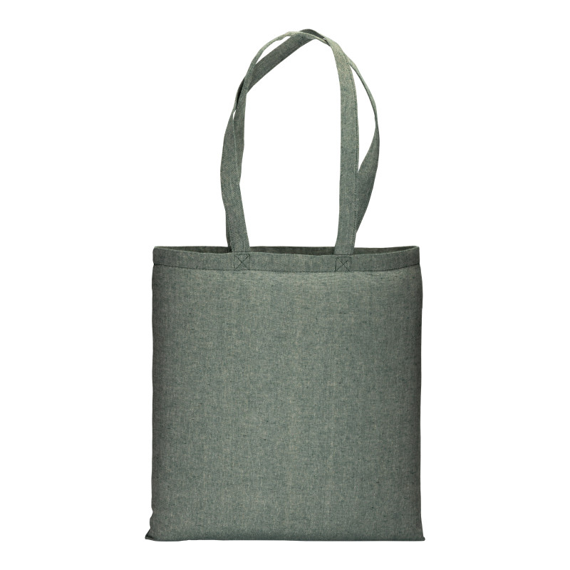 Bolsa de algodón reciclado efecto melange, mangos largos
