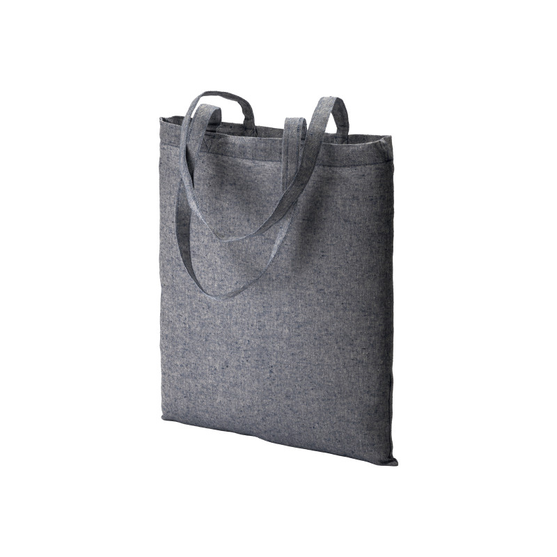 Bolsa de algodón reciclado efecto melange, mangos largos