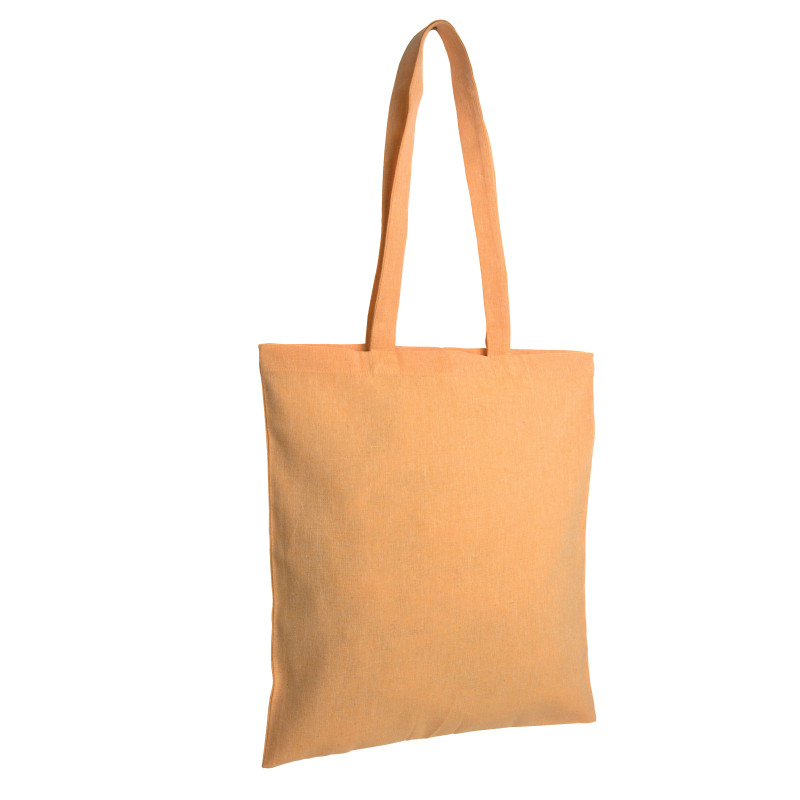 Bolsa de algodón reciclado efecto melange, mangos largos