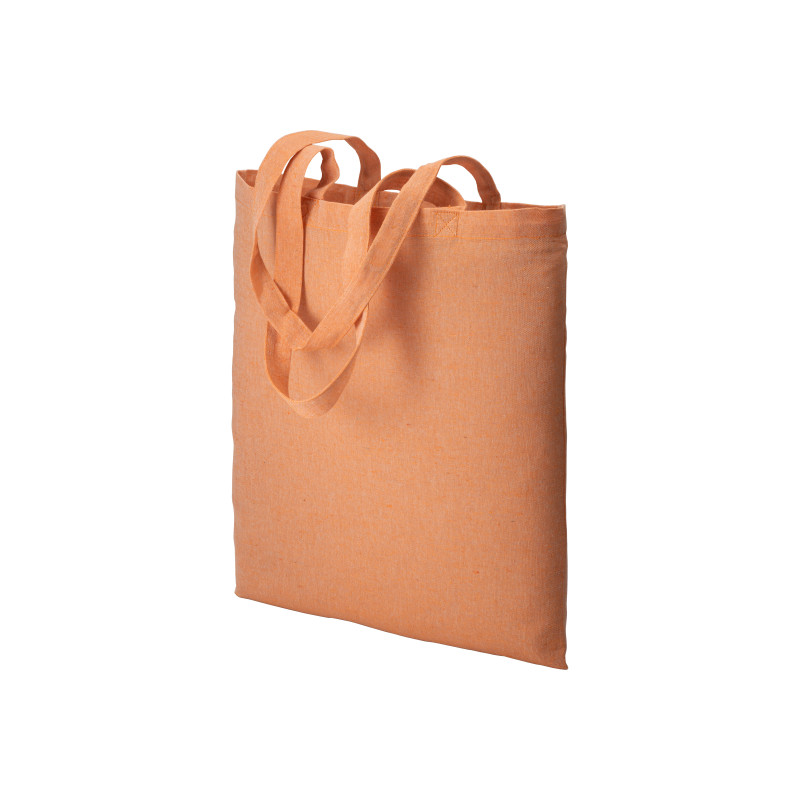 Bolsa de algodón reciclado efecto melange, mangos largos