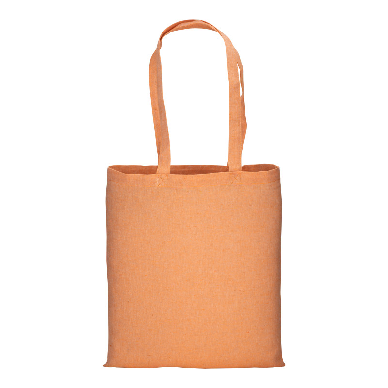 Bolsa de algodón reciclado efecto melange, mangos largos