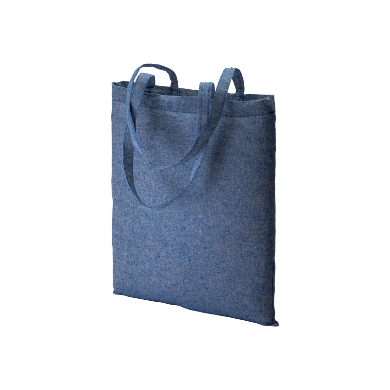 Bolsa de algodón reciclado efecto melange, mangos largos