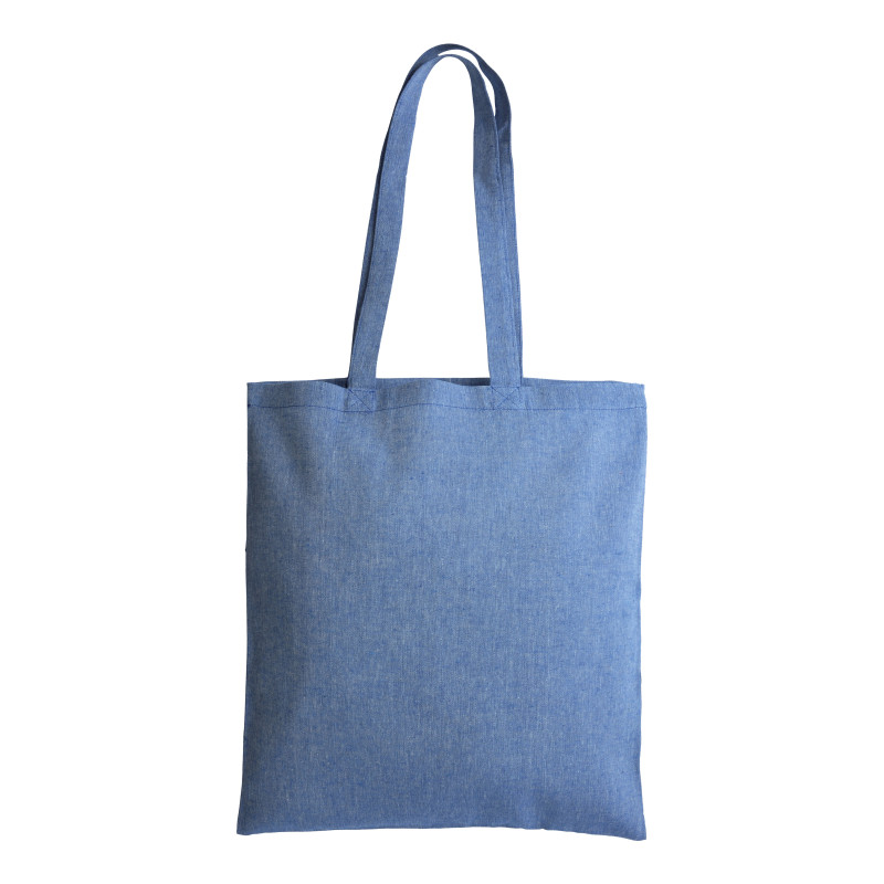 Bolsa de algodón reciclado efecto melange, mangos largos