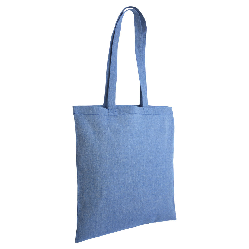 Bolsa de algodón reciclado efecto melange, mangos largos