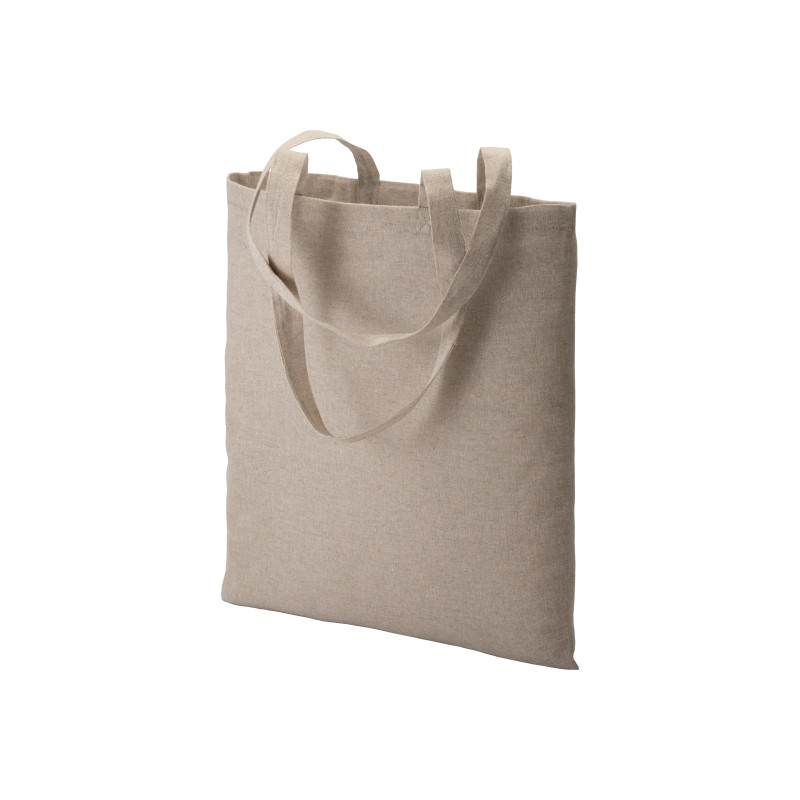 Bolsa de algodón reciclado efecto melange, mangos largos